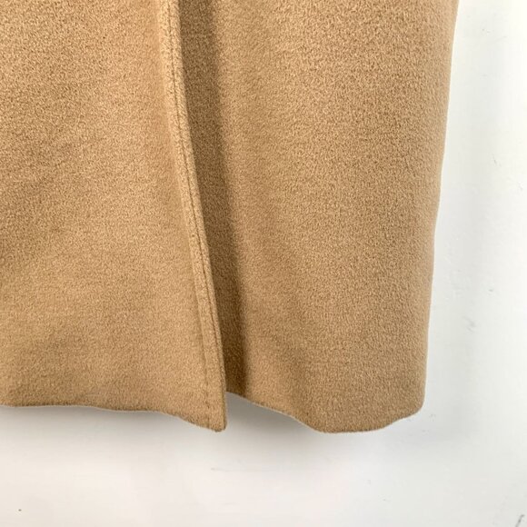 Max Mara Womens Camel Double-Breasted Wool Coat With Pockets & Back Belt Detail - Picture 5 of 8